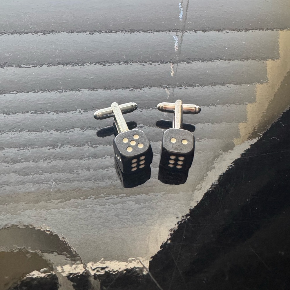 Black Dice Cuff Links